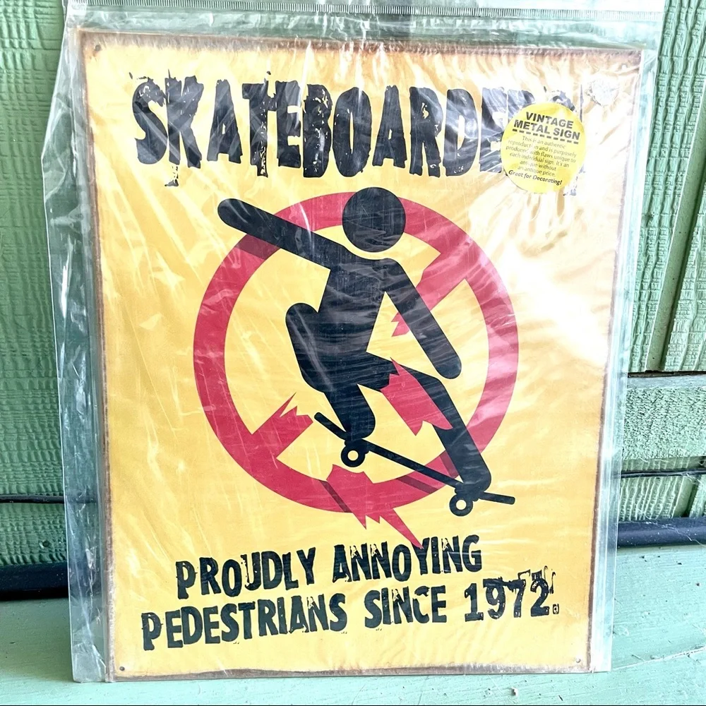NEW Skateboarders Metal Sign